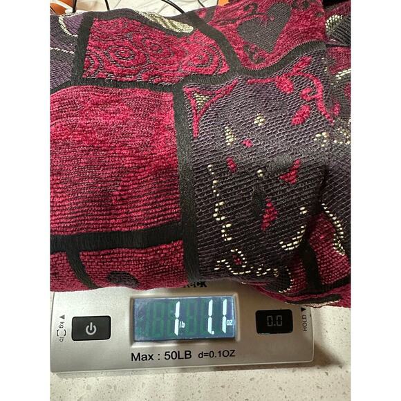 Mary McFadden Jacket Full Zip Tapestry Red Chenille Abstract Ethnic Cultural 1X - Picture 7 of 8